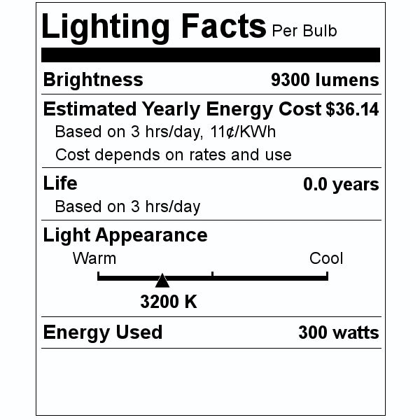 300 watt 115 volt A21 Medium Screw Base #BAH 2