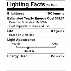 150 watt 24 volt T4 Bi-Pin Base 3300K Natural White #FDV 2