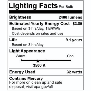 32 watt 100 volt T4 4-Pin Base 3500K Natural White CFL 2