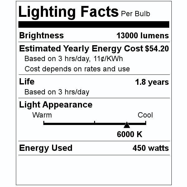 450 watt 18 volt Clear Short Arc Xenon 2