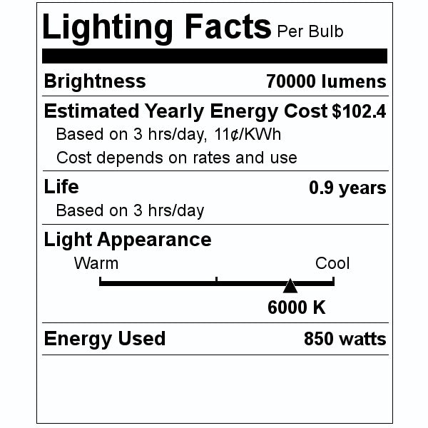 850 watt 90 volt SPEC Base Metal Halide 2