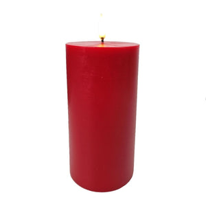 7" Rustic Red LED Pillar Wax Candle 1