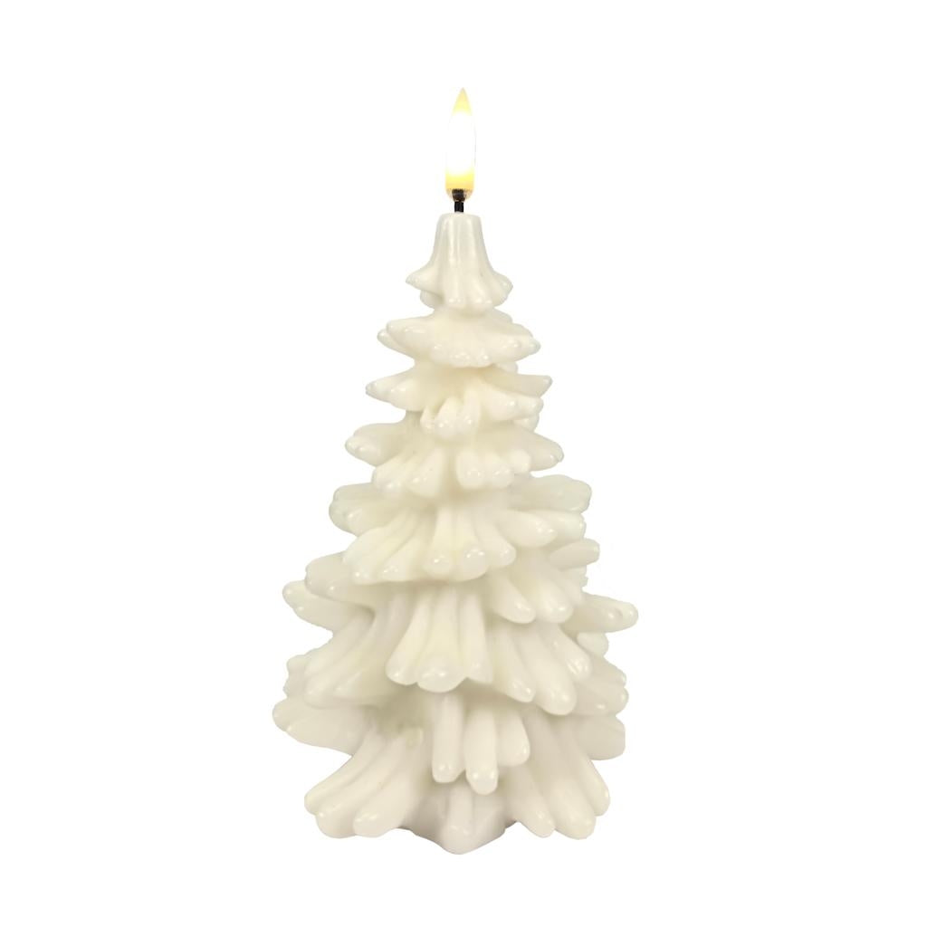 7" White Christmas Tree LED Wax Candle 1
