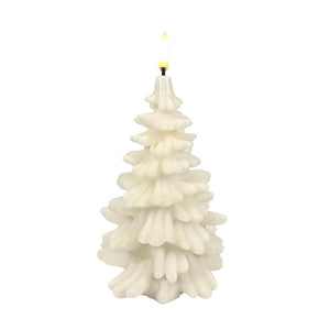 7" White Christmas Tree LED Wax Candle 1