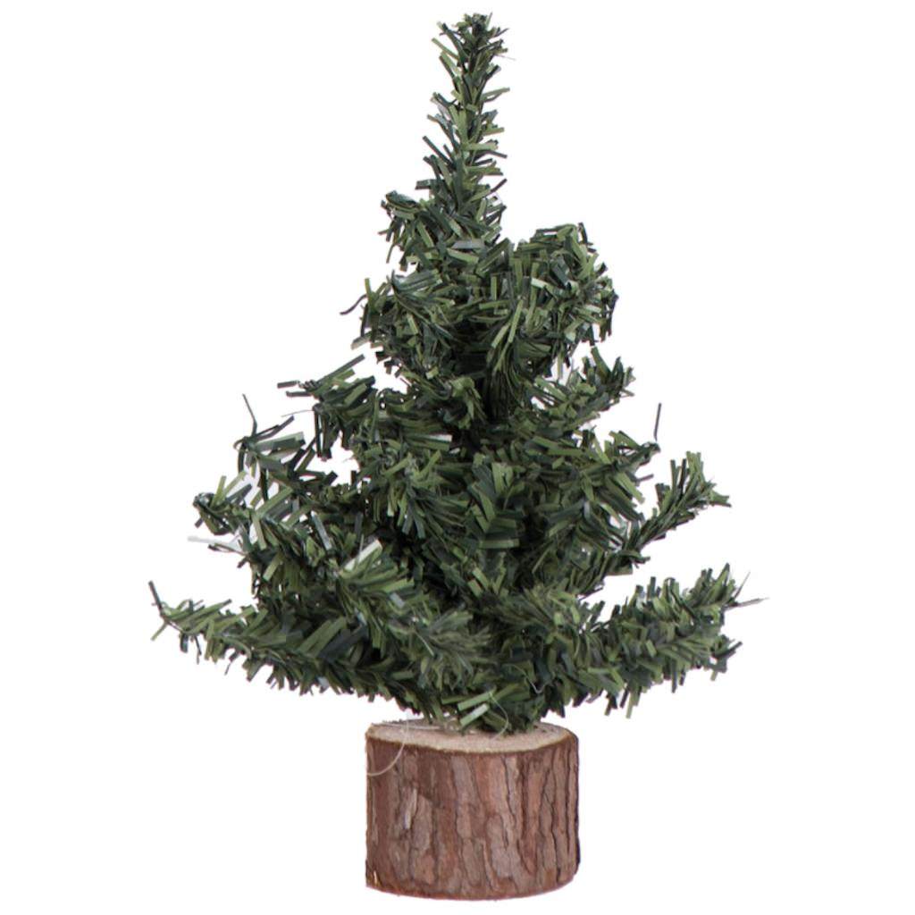 7" Mini Pine Tree with Wood Base 1