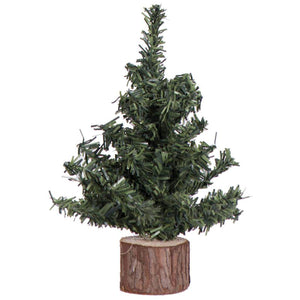 7" Mini Pine Tree with Wood Base 1