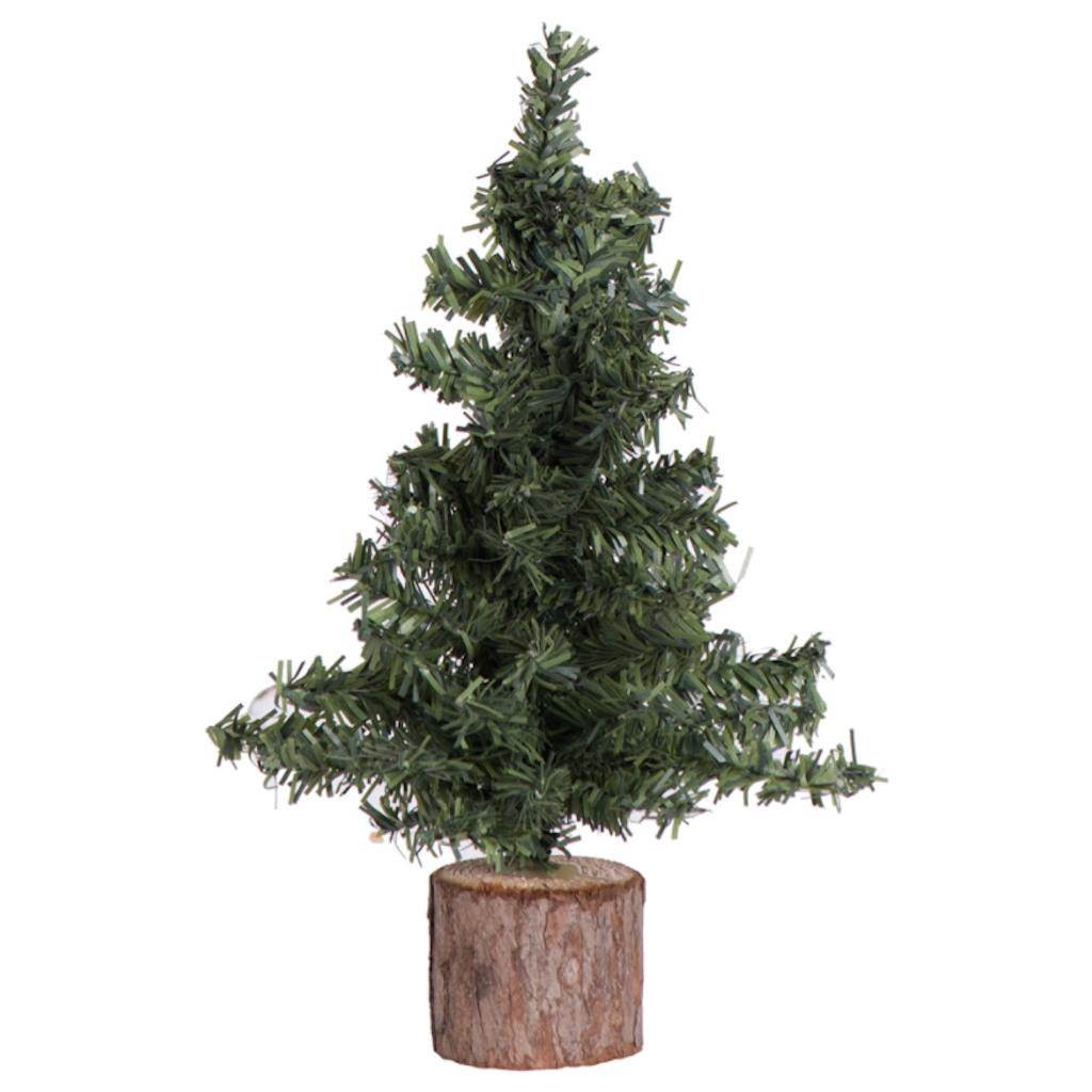 9" Mini Pine Tree with Wood Base 1
