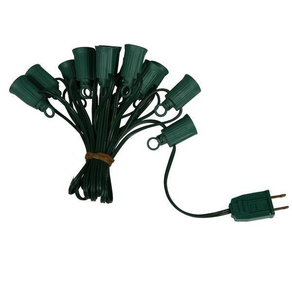 100 Light 100' Green Wire Empty C7 String with 12" Spacing 1