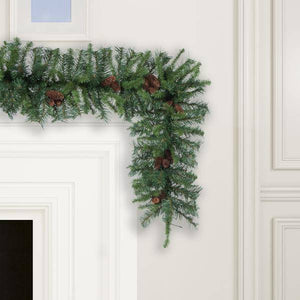 9' x 14" Artificial Cheyenne Pine Garland with Pine Cones 2