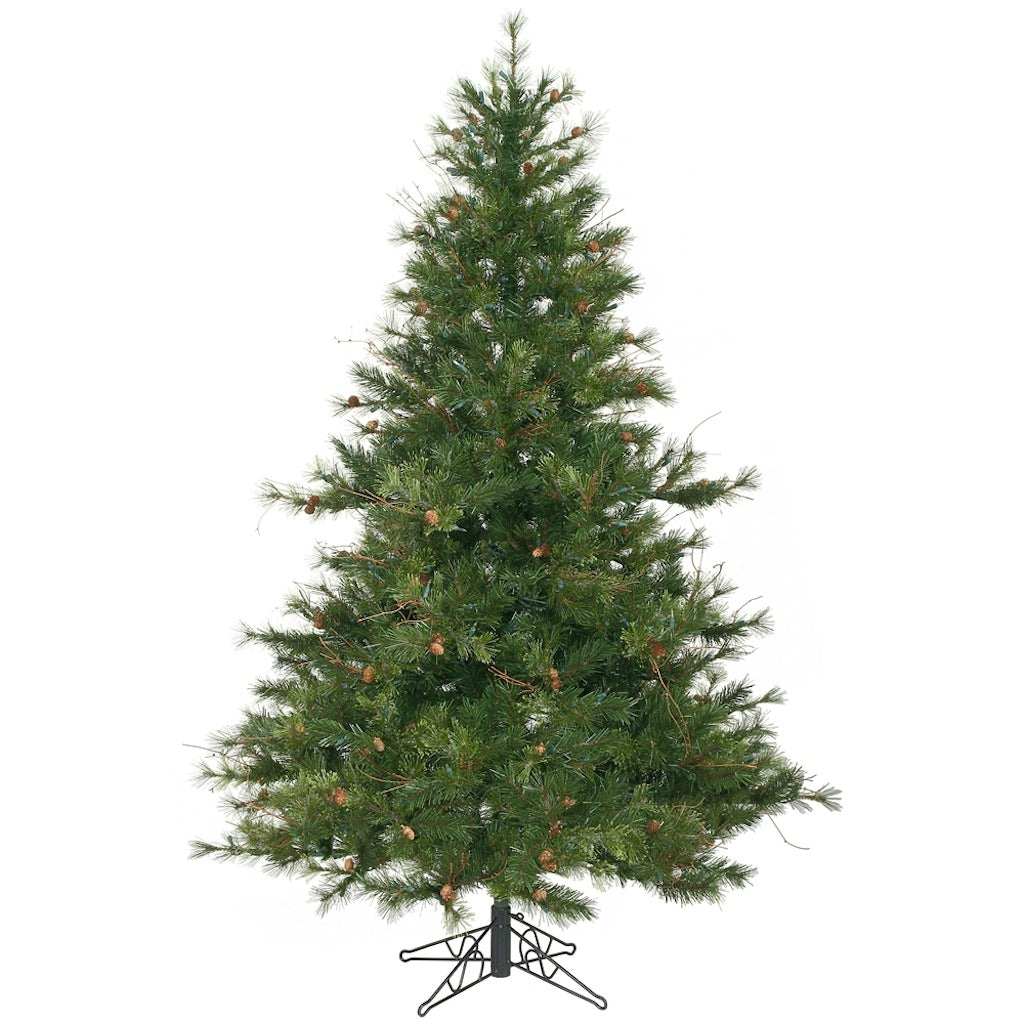 7.5' x 63" Artificial Mixed Country Pine with Pine Cones and Grapevines 1