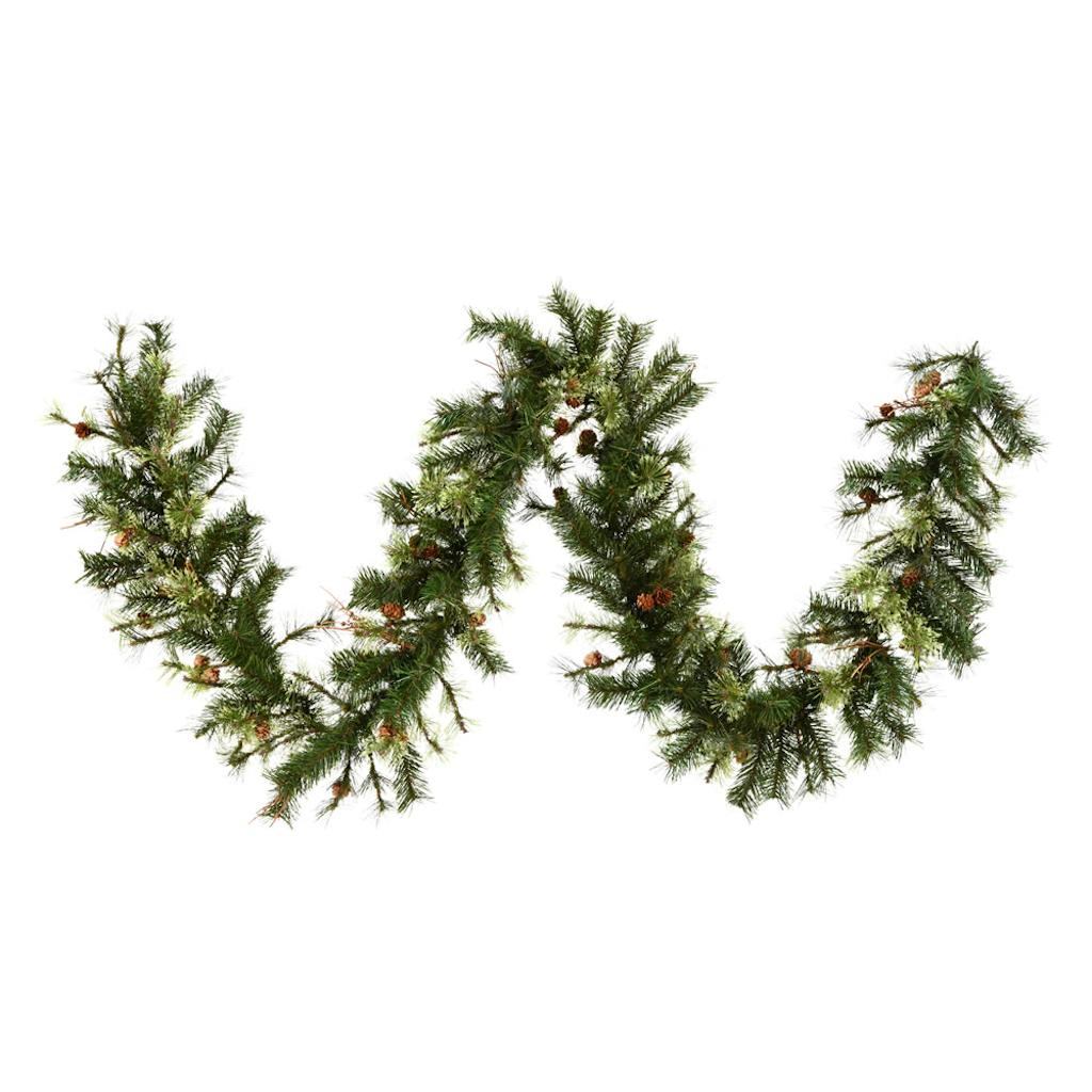 9' x 12" Artificial Mixed Country Pine Garland with Pine Cones and Grapevines 1