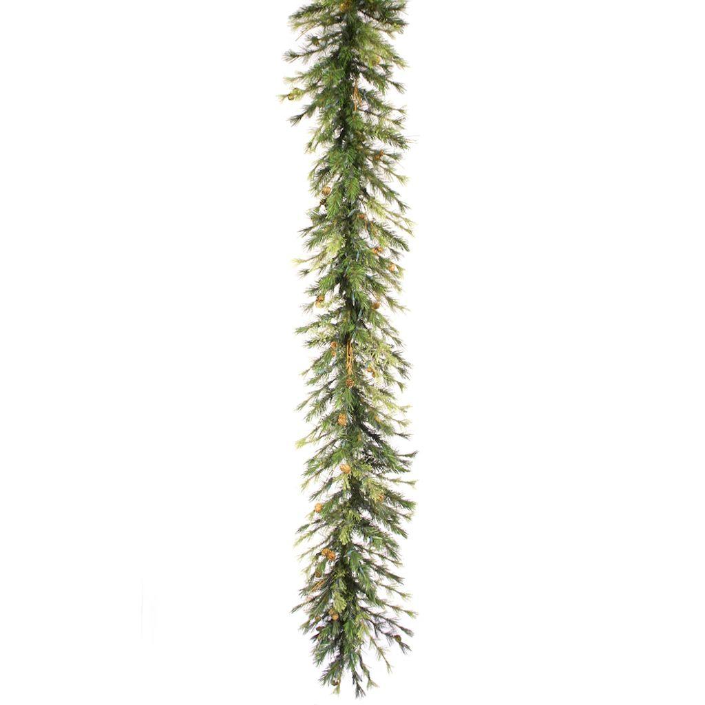 9' x 16" Artificial Mixed Country Pine Garland with Pine Cones and Grapevines 1