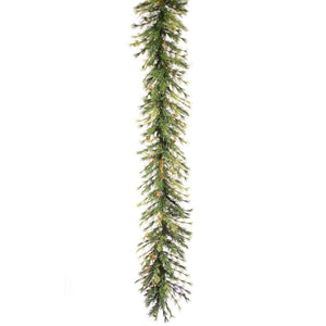9' x 16" Artificial Mixed Country Pine Garland with Pine Cones and Grapevines 1