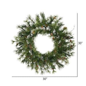 30" Artificial Mixed Country Pine with Pine Cones and Grapevines 2