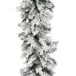 9' x 16" Artificial Flocked Alaskan Pine Garland 2