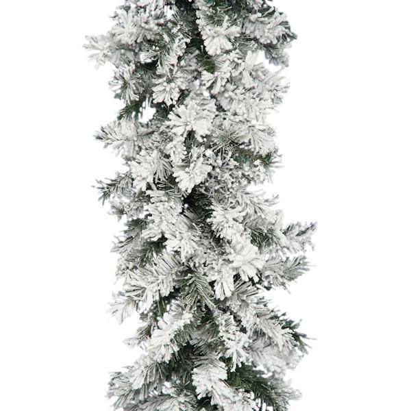 9' x 16" Artificial Flocked Alaskan Pine Garland 2