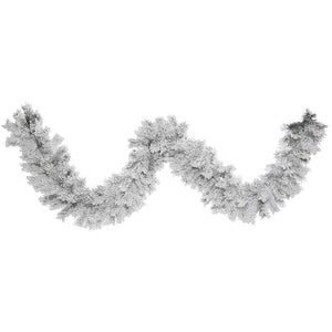 9' x 16" Artificial Flocked Alaskan Pine Garland 1