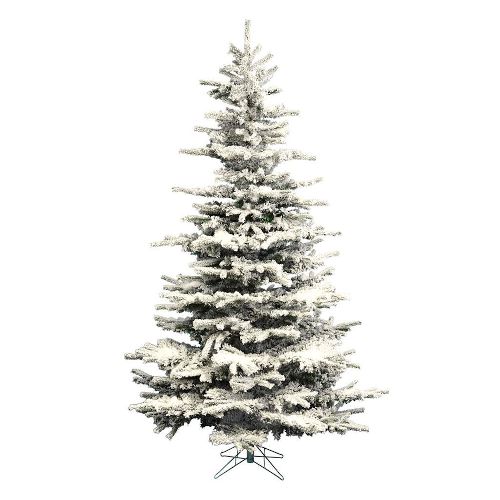 6.5' x 53" Artificial Flocked Sierra Fir Tree 1