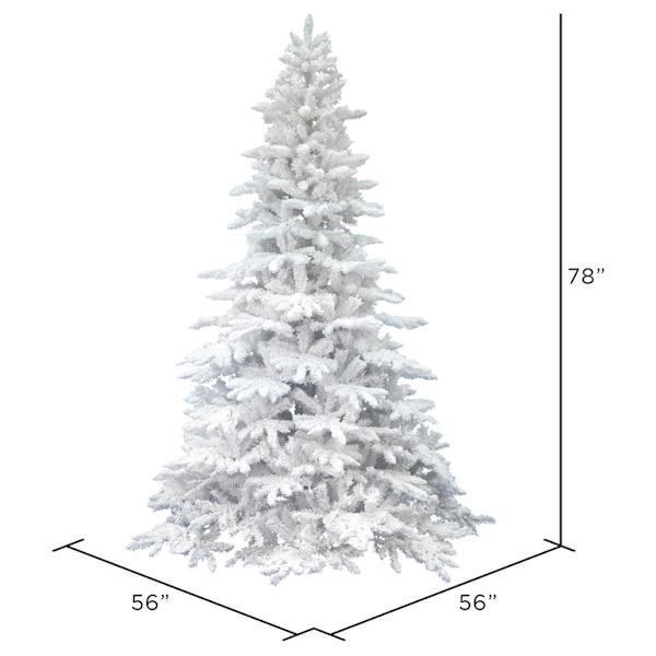 6.5' x 56" Artificial Unlit Flocked White Spruce 3