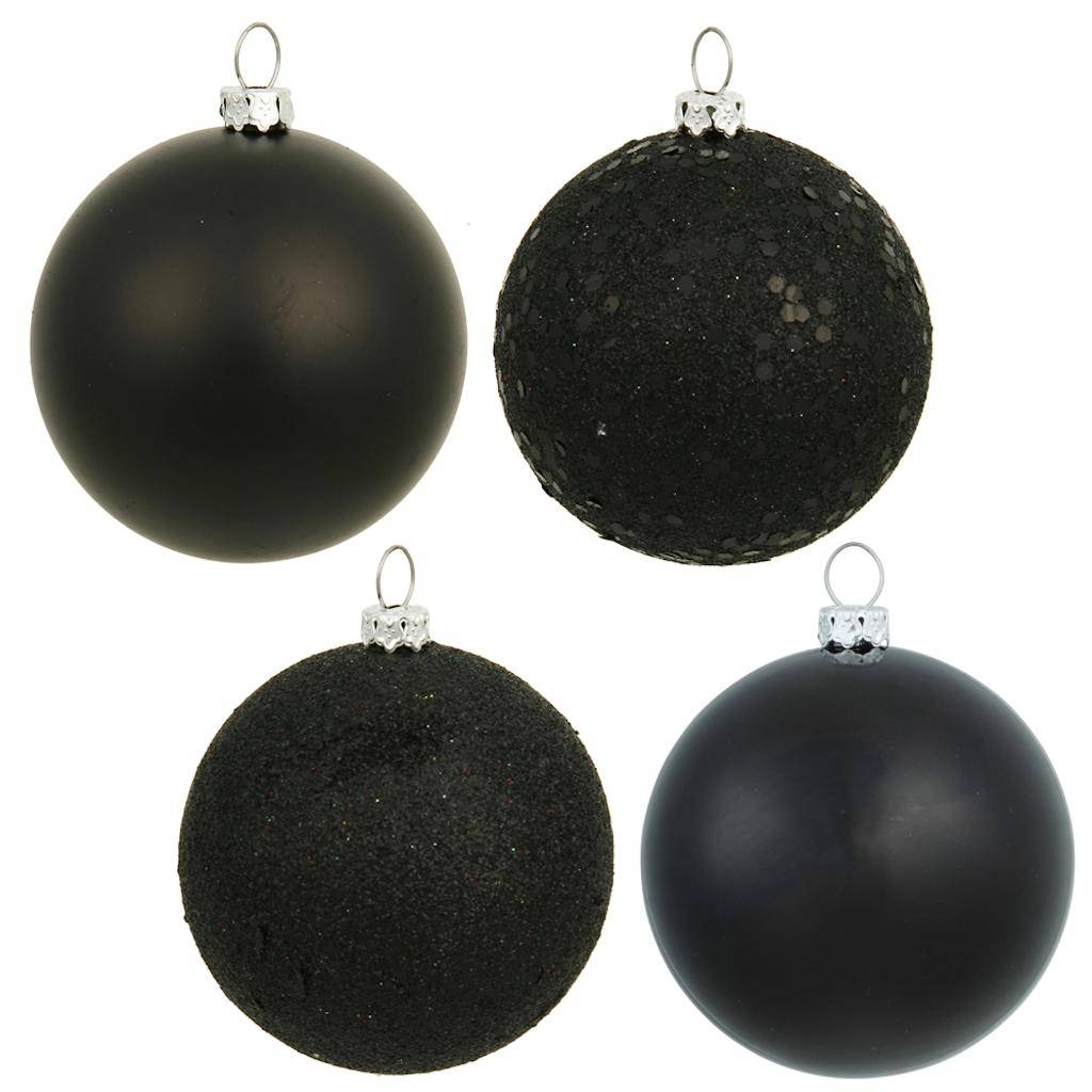 2.4" Black 4 Finish Ball Ornaments (set of 24) 1