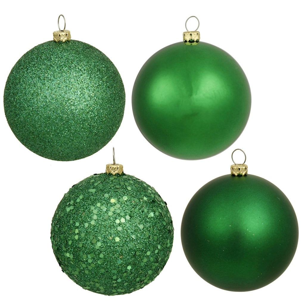 3" Green Matte Shiny Sequin Glitter Ball Ornament (16 pack) 1