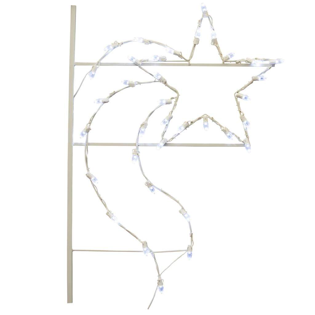 35 Light 4' Pure White C7 LED Designer Star Pole Decoration 1