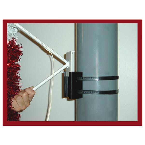 66 Light 4.5' Pure White C7 LED Double Spiral Snowflake Pole Decoration 2