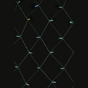 150 Light Green Wire Multi-Color 8' x 2' Wide Angle LED Net Light String 2