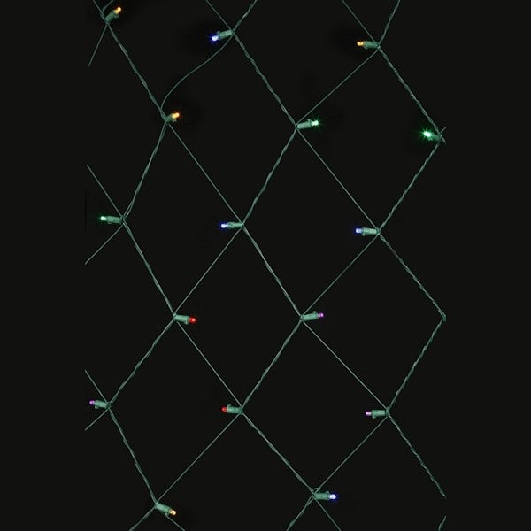 150 Light Green Wire Multi-Color 8' x 2' Wide Angle LED Net Light String 2