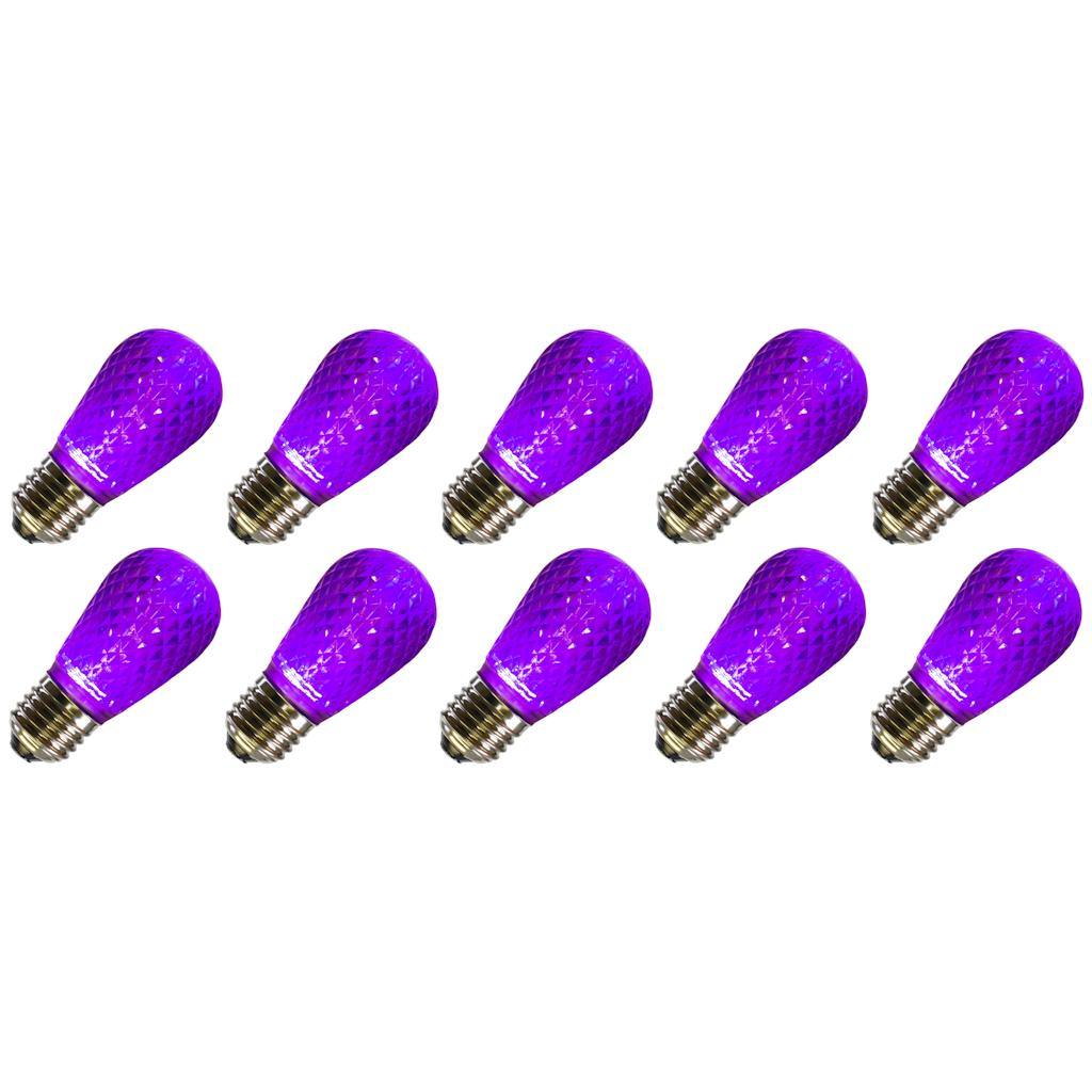 .96 watt 120 volt S14 Medium Screw Base Purple Faceted LED (10 pack) 1