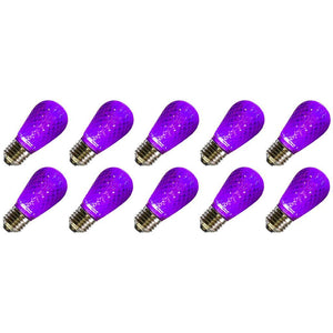 .96 watt 120 volt S14 Medium Screw Base Purple Faceted LED (10 pack) 1