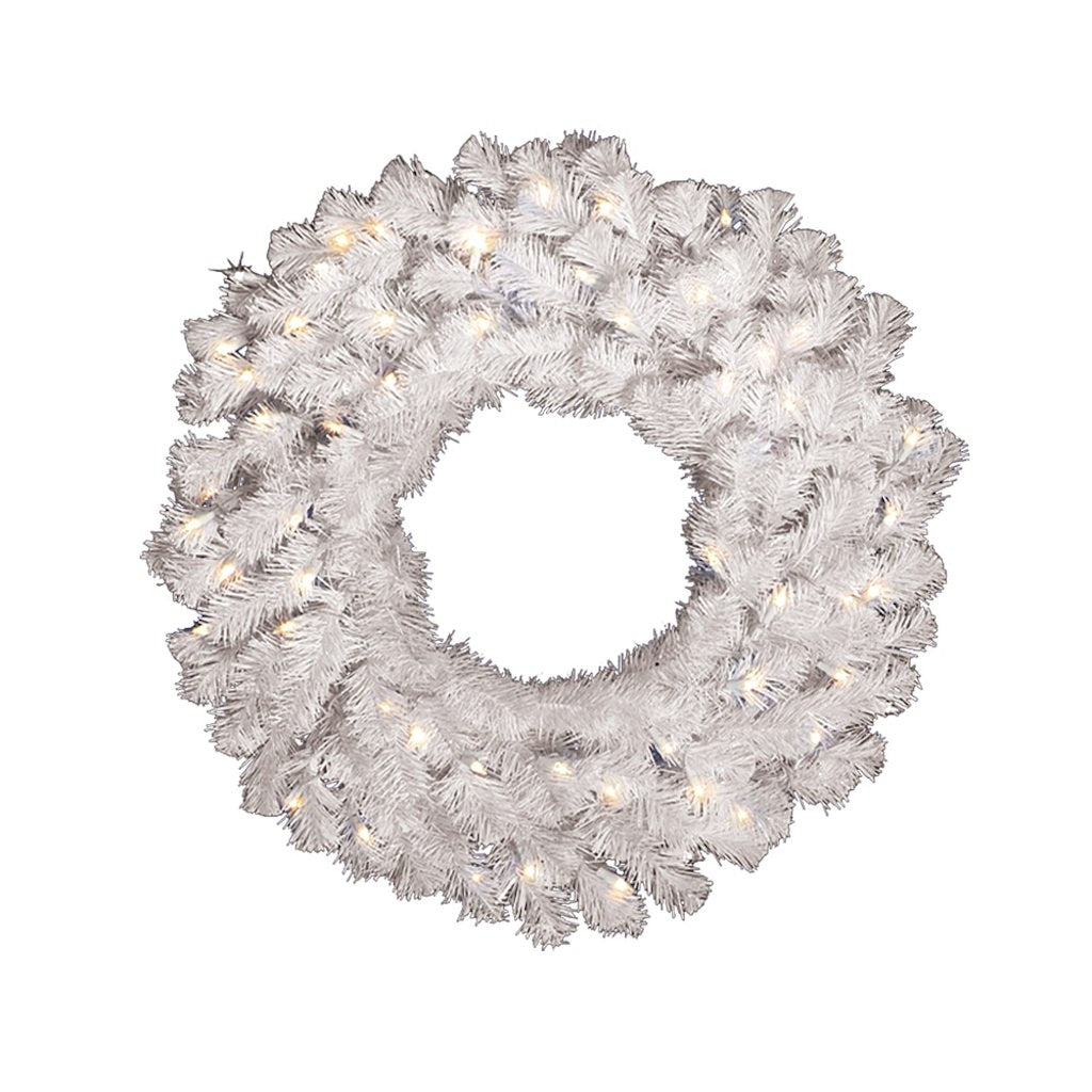 48" Artificial Crystal White Spruce 100 Frosted Warm White Italian LED Lights 1