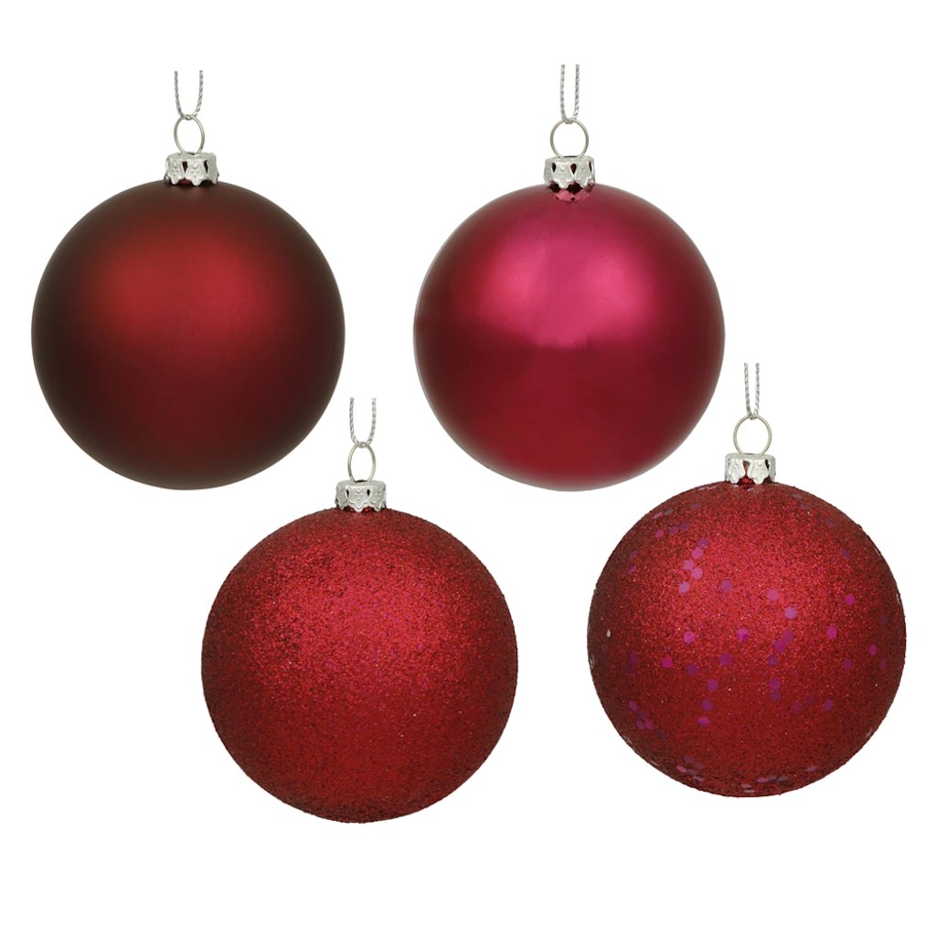 2.75" Wine Matte Shiny Sequin Glitter Ball Ornament (20 pack) 1