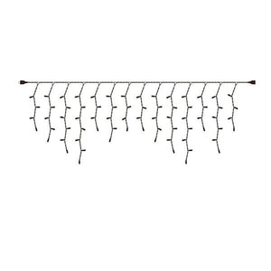 70 Light 9' Brown Wire Warm White Wide Angle LED Icicle Light String 2