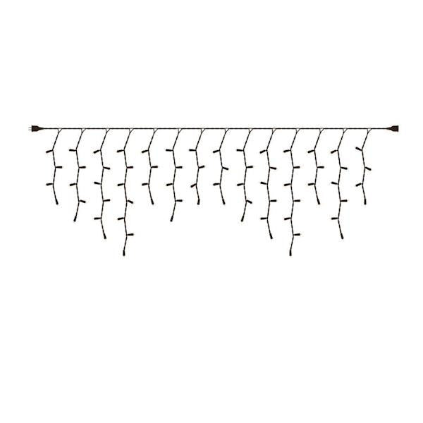70 Light 9' Brown Wire Warm White Wide Angle LED Icicle Light String 2