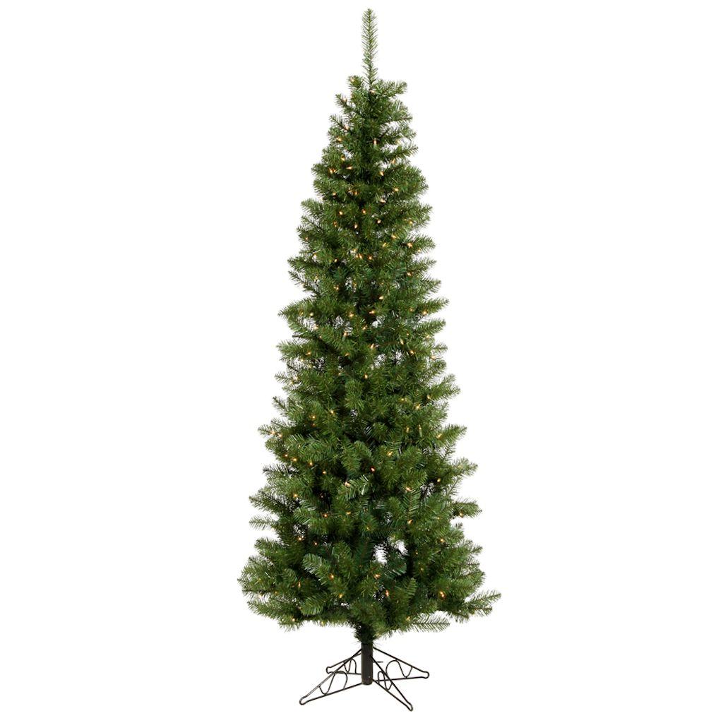 9.5' x 44" Artificial Salem Pencil Pine 450 Warm White Frosted Italian LED Lights 1