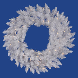 24" Artificial Sparkle White Spruce 50 Frosted Pure White Italian LED Lights 1