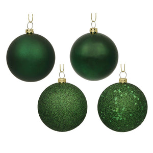 2.75" Emerald Matte Shiny Sequin Glitter Ball Ornament (20 pack) 1