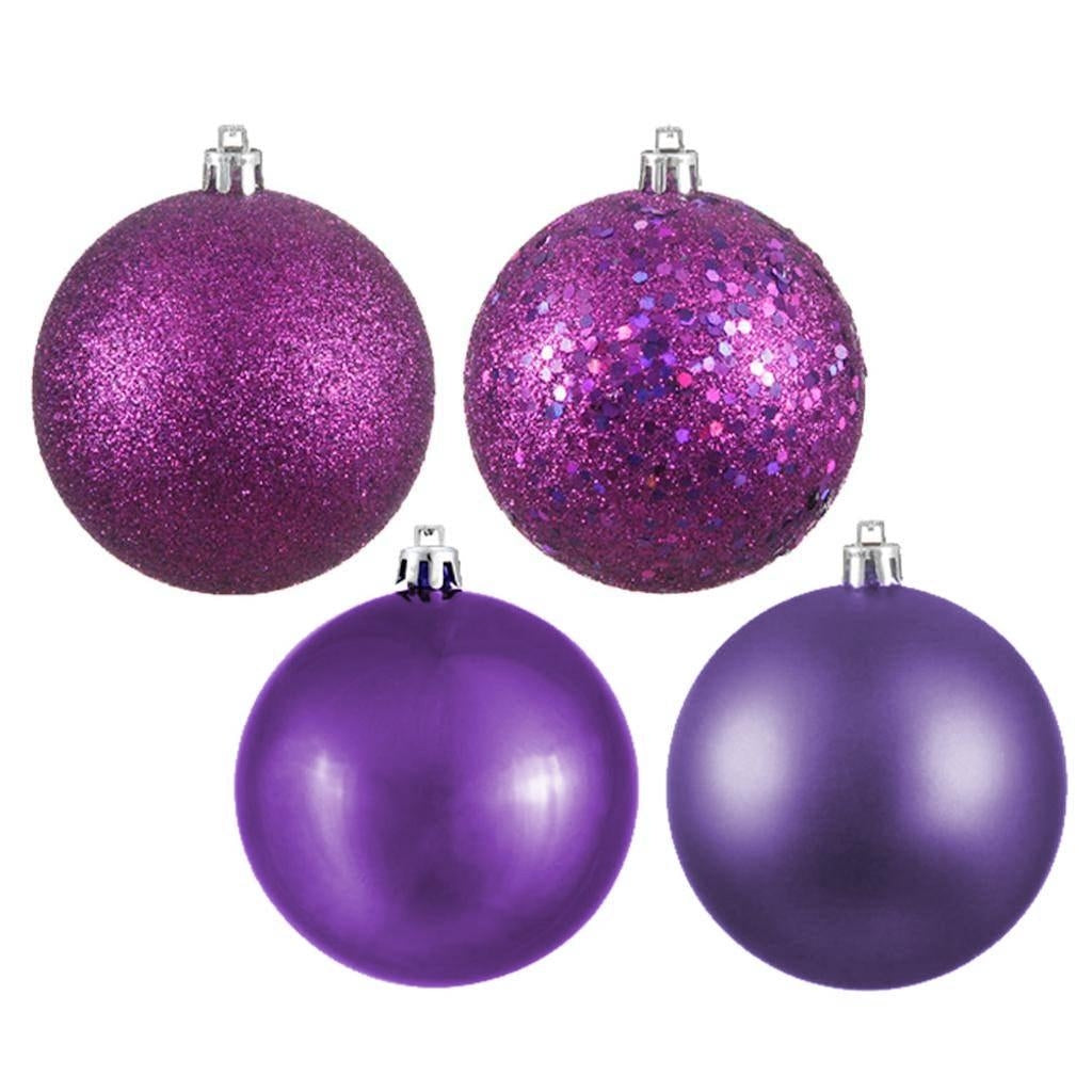 2.75" Plum 4 Assorted Finish Ball Ornaments (set of 20) 1