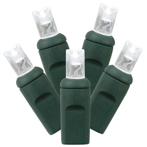 50 Light 25' Green Wire Pure White Twinkle Wide Angle LED Lights with 6" Spacing 1