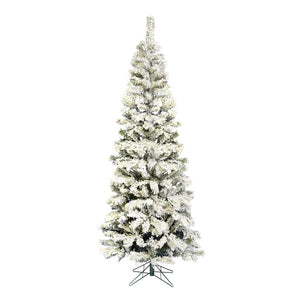 4.5' x 26" Artificial Flocked Pacific Pencil Tree 1