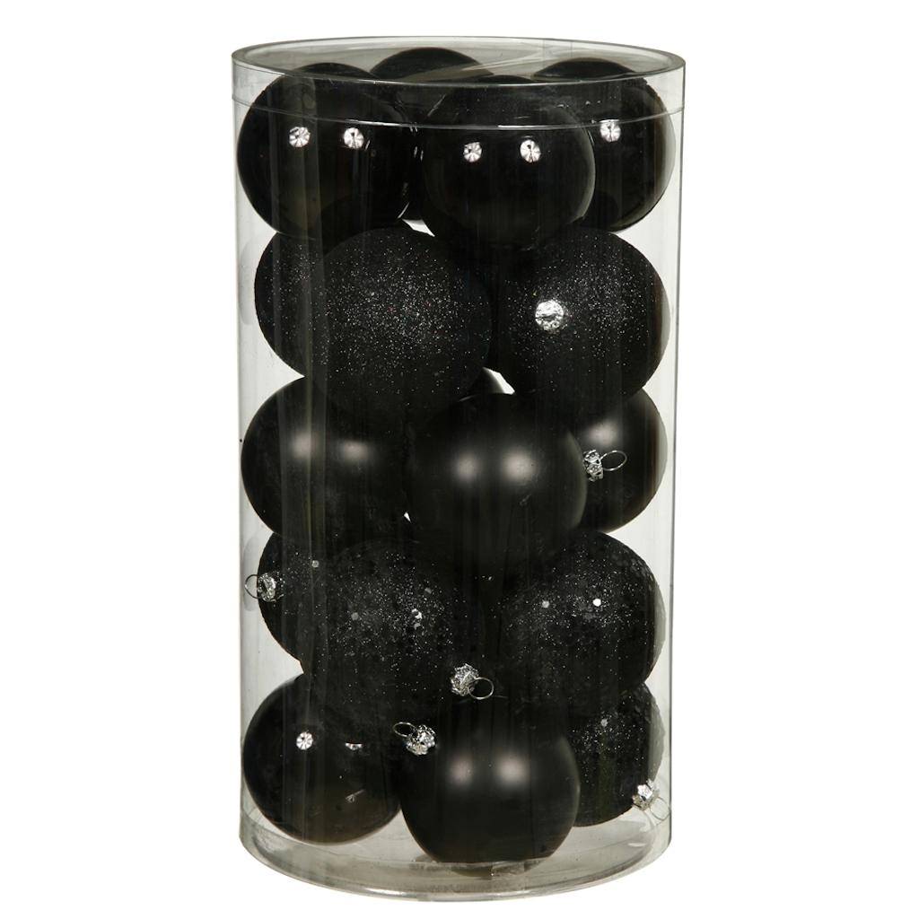 1.6" Jet Black 4 Assorted Finishes Ball Ornament (96 pack) 1