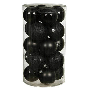 1.6" Jet Black 4 Assorted Finishes Ball Ornament (96 pack) 1