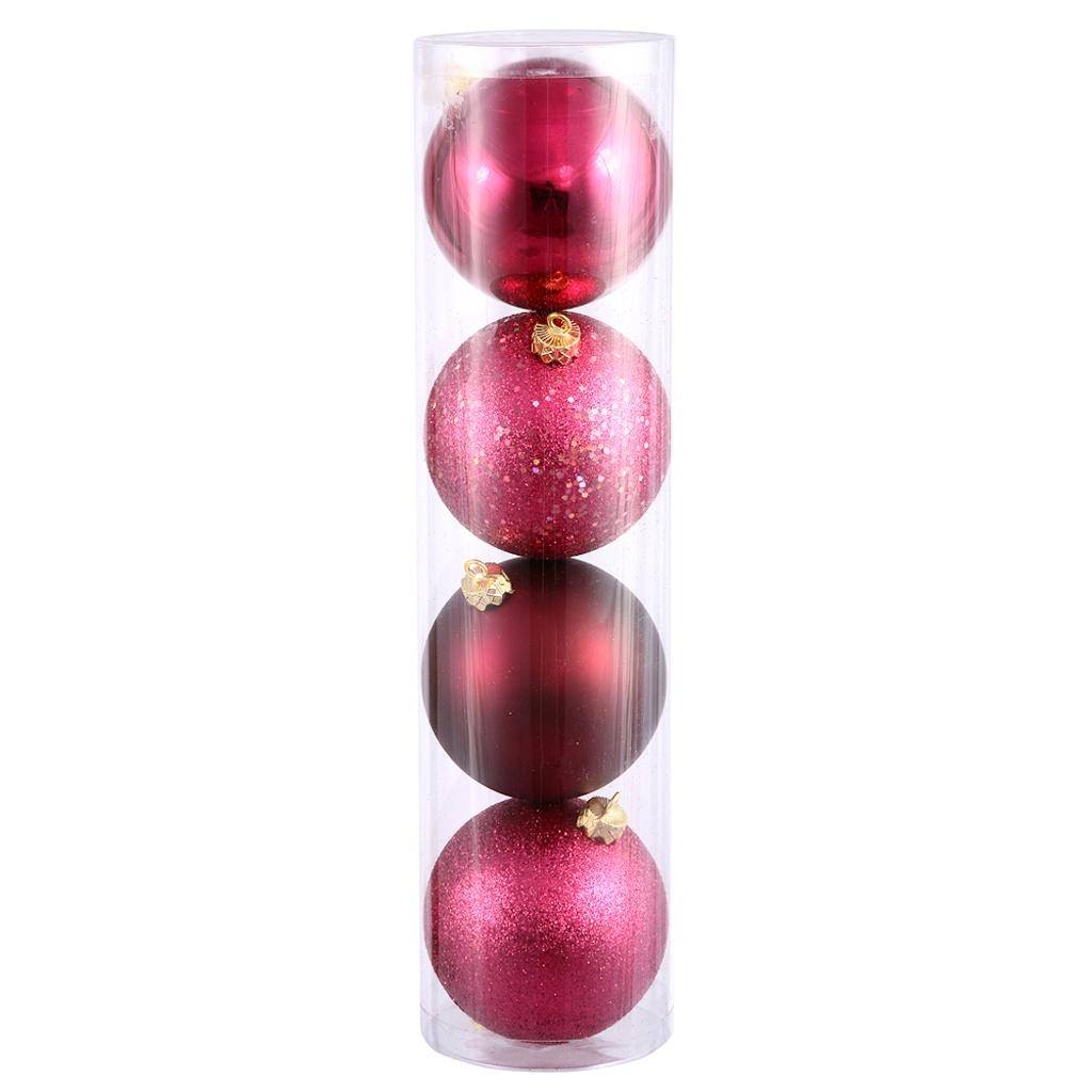1.6" Wine 4 Assorted Finishes Ball Ornament (96 pack) 1