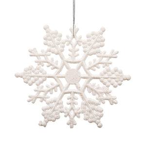 4" White Glitter Snowflake Ornament (24 pack) 1