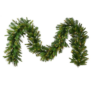 25' x 18" Artificial Cashmere Pine Garland 300 Warm White Italian LED Lights 1