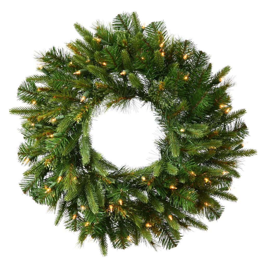 30" Artificial Cashmere Pine Wreath 50 Warm White Italian LED Lights 1