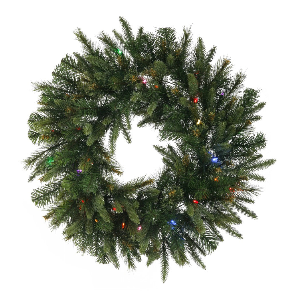 30" Artificial Cashmere Pine Wreath 50 Multi-Color Italian LED Lights 1