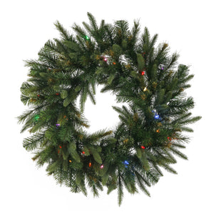 30" Artificial Cashmere Pine Wreath 50 Multi-Color Italian LED Lights 1