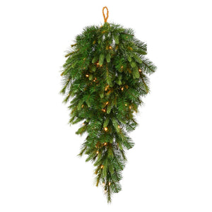 36" Artificial Cashmere Pine Teardrop 50 Warm White Italian LED Lights 1